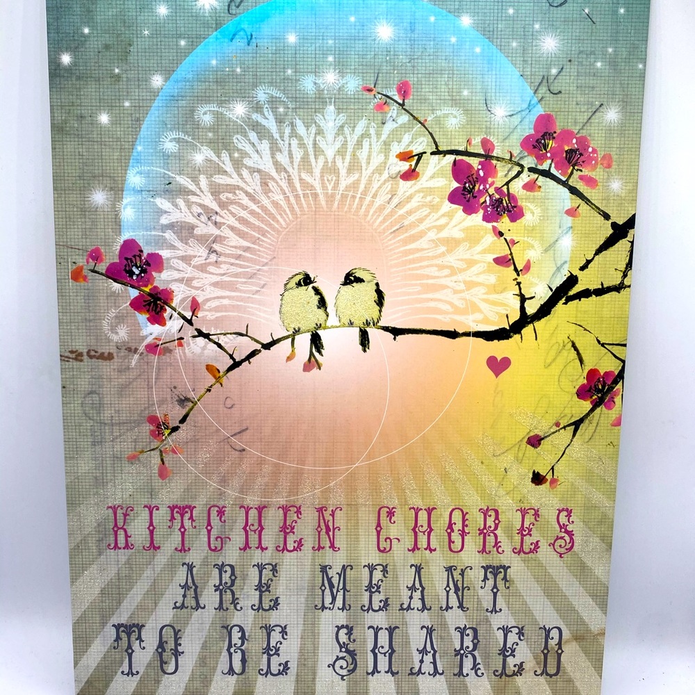 Papaya Art - Kitchen Chores Are Meant To Be Panel Print - Boho Vintage Wall Art